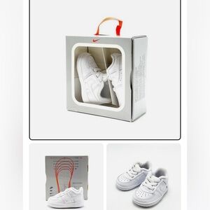 Nike Kids White Sneakers with Orange Accent